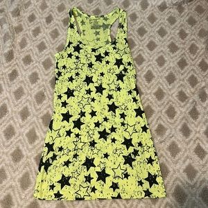 Neon Yellow Star Tank-Top
